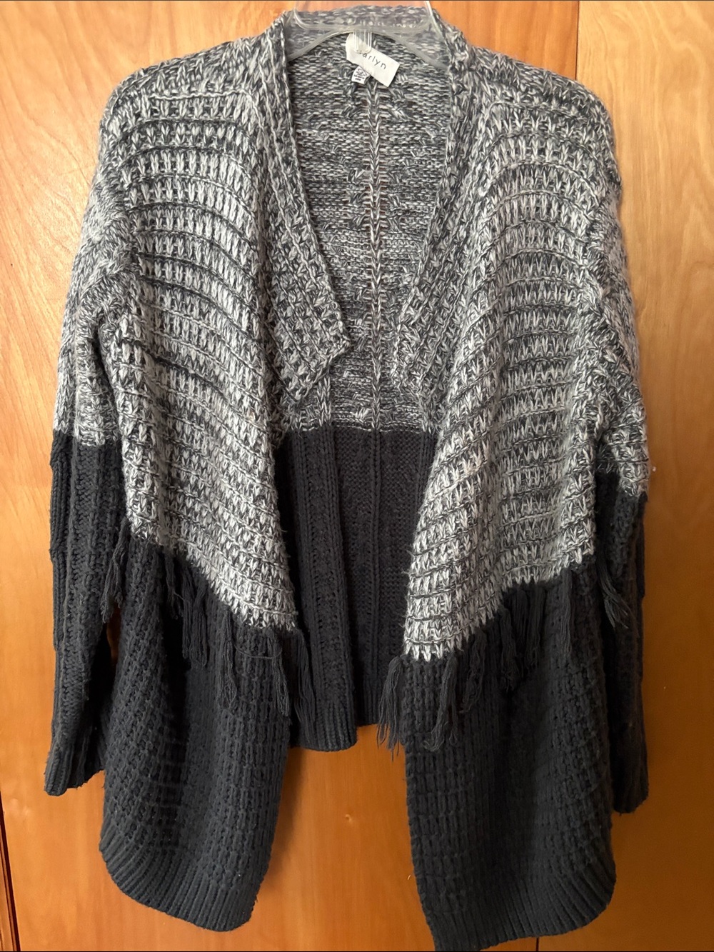 Harlyn color block fringed cardigan size s